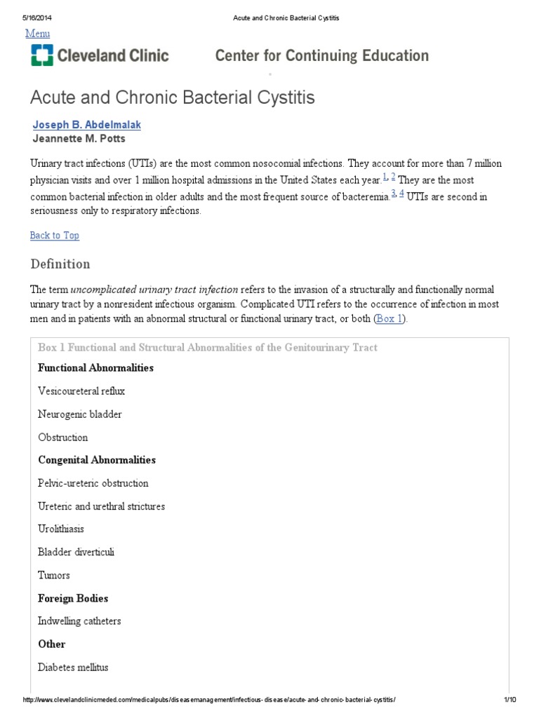 Bladder Bugs Urinary Tract Infection Urology