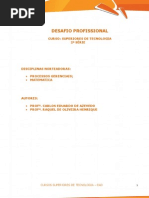 DESAFIO PROFISSIONAL Online 2014 2 Processos Gerenciais e Matematica