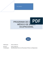 PCMSO Programa de Controle Médico de Saúde Ocupacional