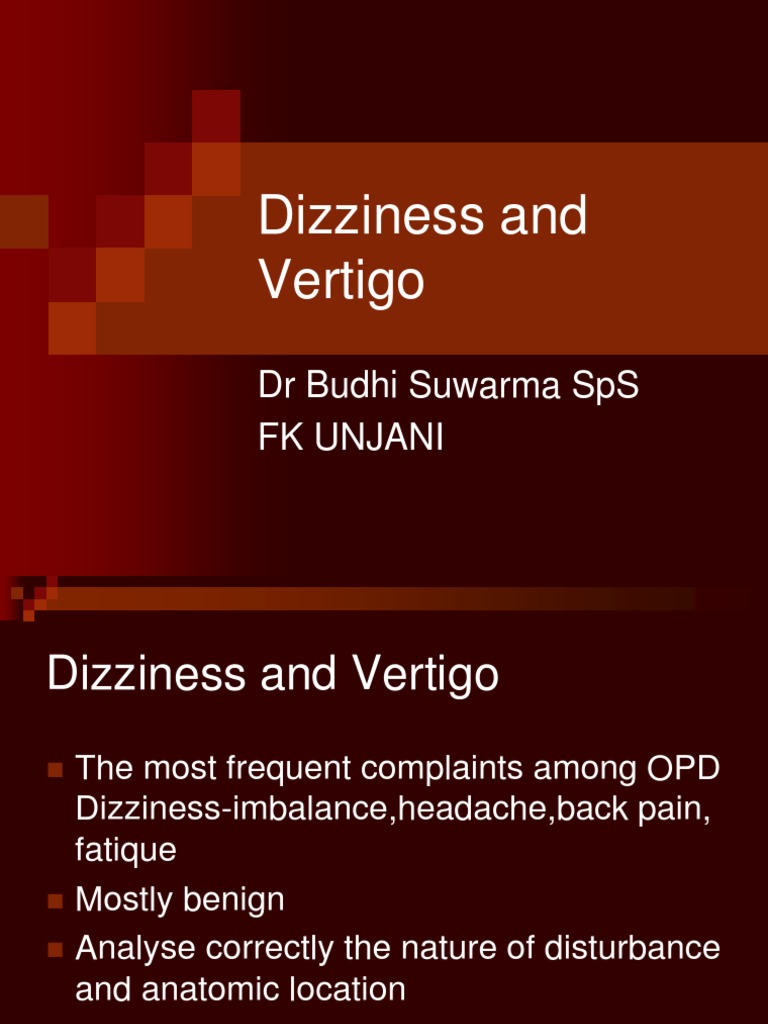 Dizziness And Vertigo Vertigo Vestibular System