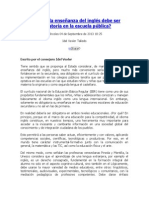 Por Qué La Enseñanza Del Inglés Debe Ser Obligatoria en La Escuela Pública