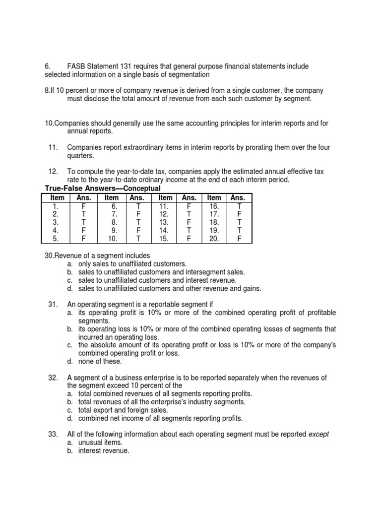 Interim and Segment Reporting | PDF | Revenue | Cost Of Goods Sold