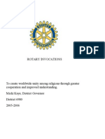 Rotary Invocation Booklet