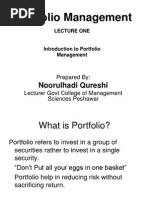 Portfolio Management: Noorulhadi Qureshi