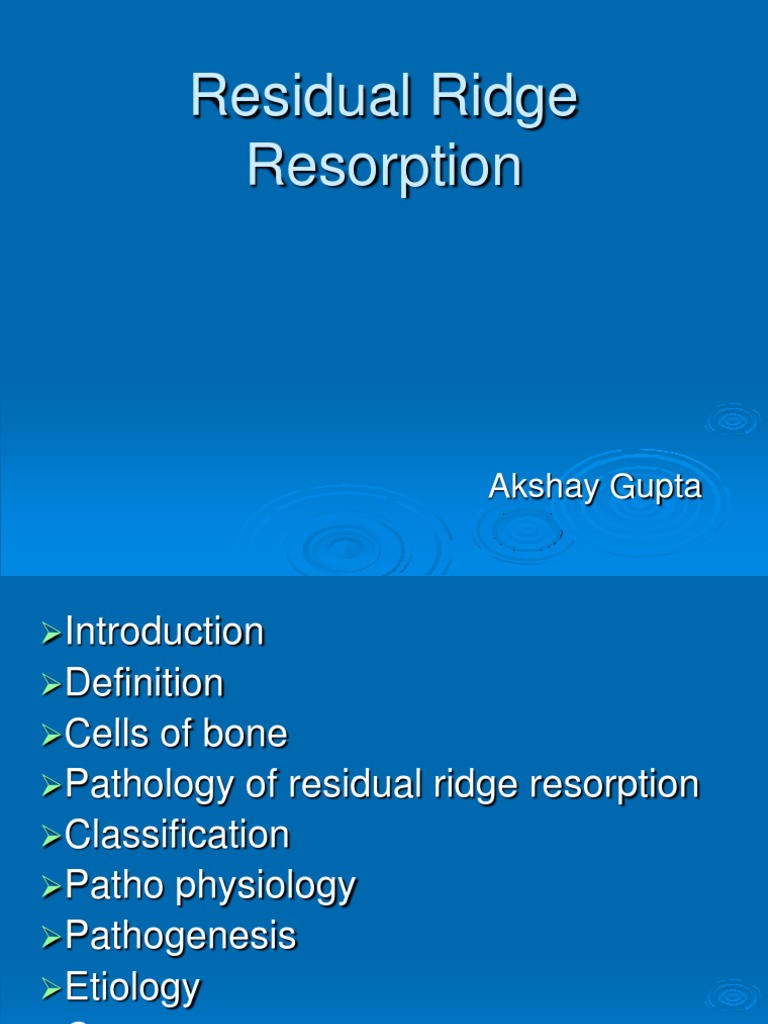 Residual Ridge Resorption Overview | PDF | Bone | Dentures