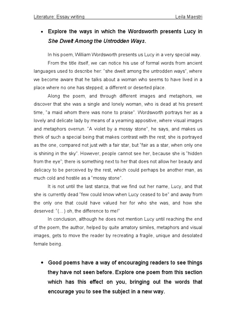 Literature, Essay Writing about IGCSE poems | Poetry | Fiction & Literature