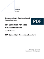 MA Education TL Part Time Handbook 
