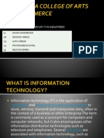 I.T Presentation On Uses of I.T in Industries