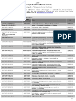 ABNT - Lista de Documentos de Normas Técnicas