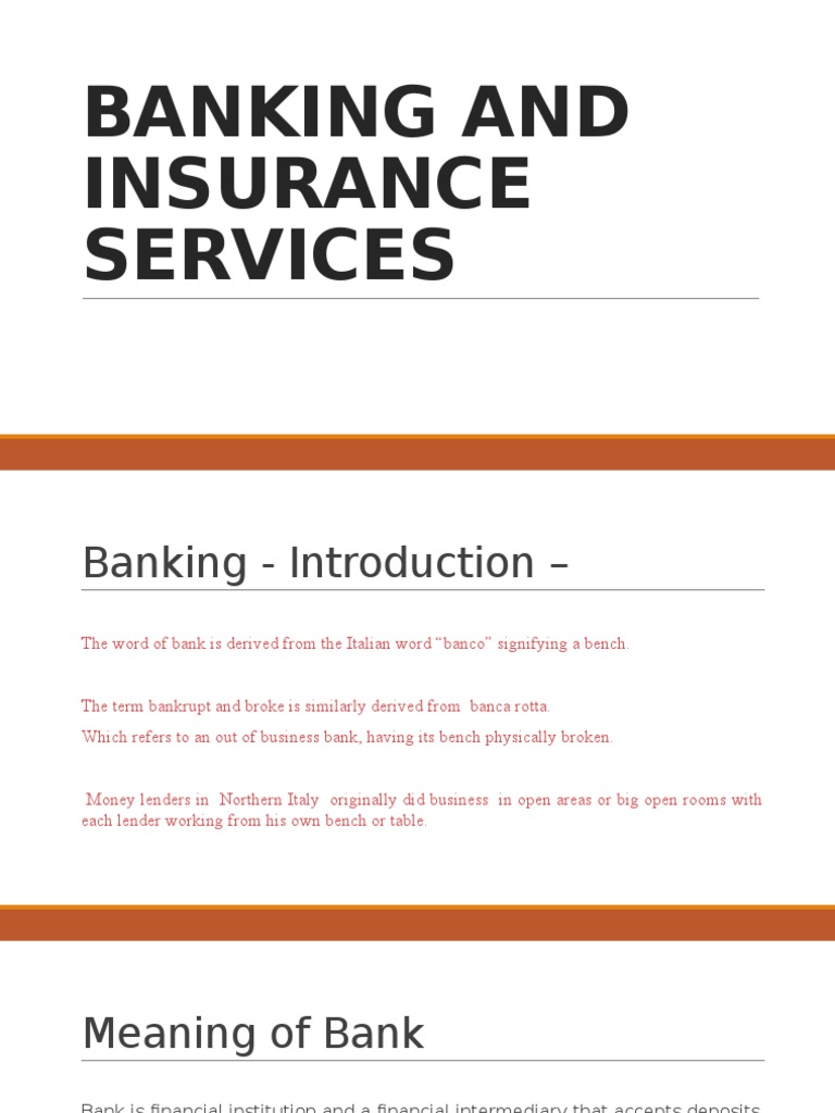 Banking and Insurance Services | PDF | Banks | Credit (Finance)