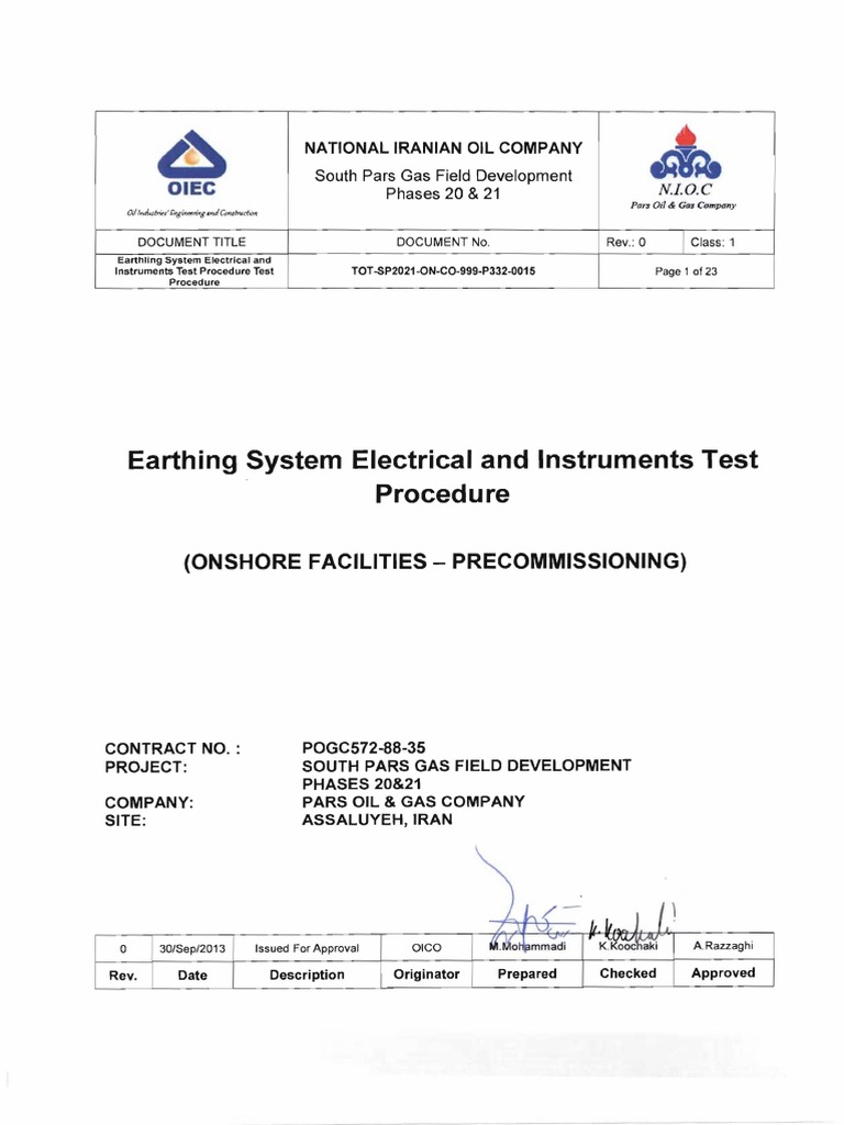 Earthling System Test Procedure | PDF | Electric Current | Electrical ...