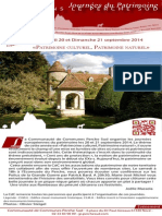 Programme Des Journées Du Patrimoine 2014 - Perche Sud