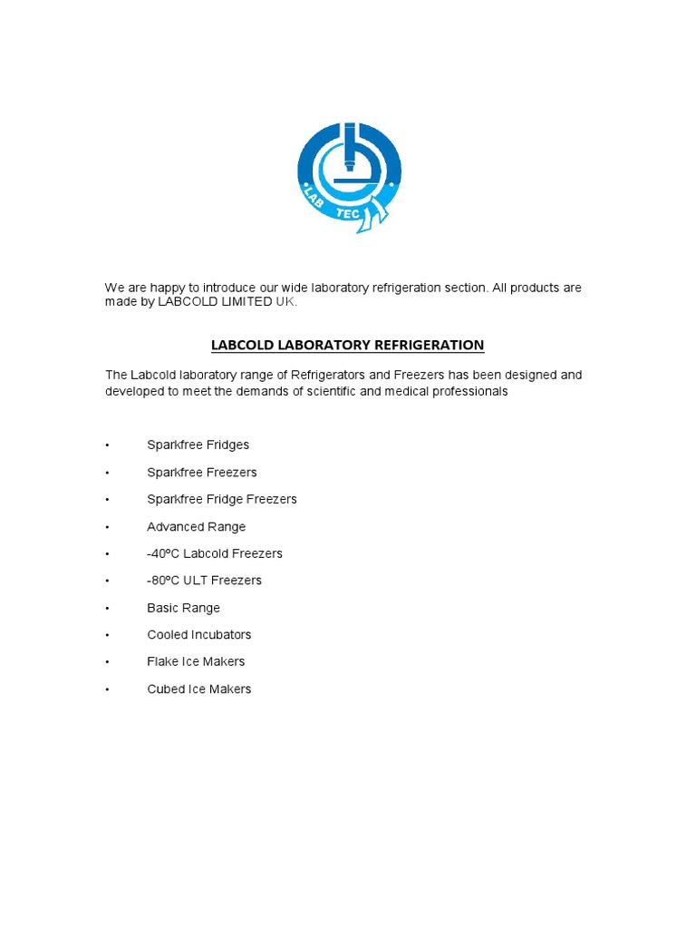 QLT - Labcold Lab Refregerators | PDF | Refrigerator ...