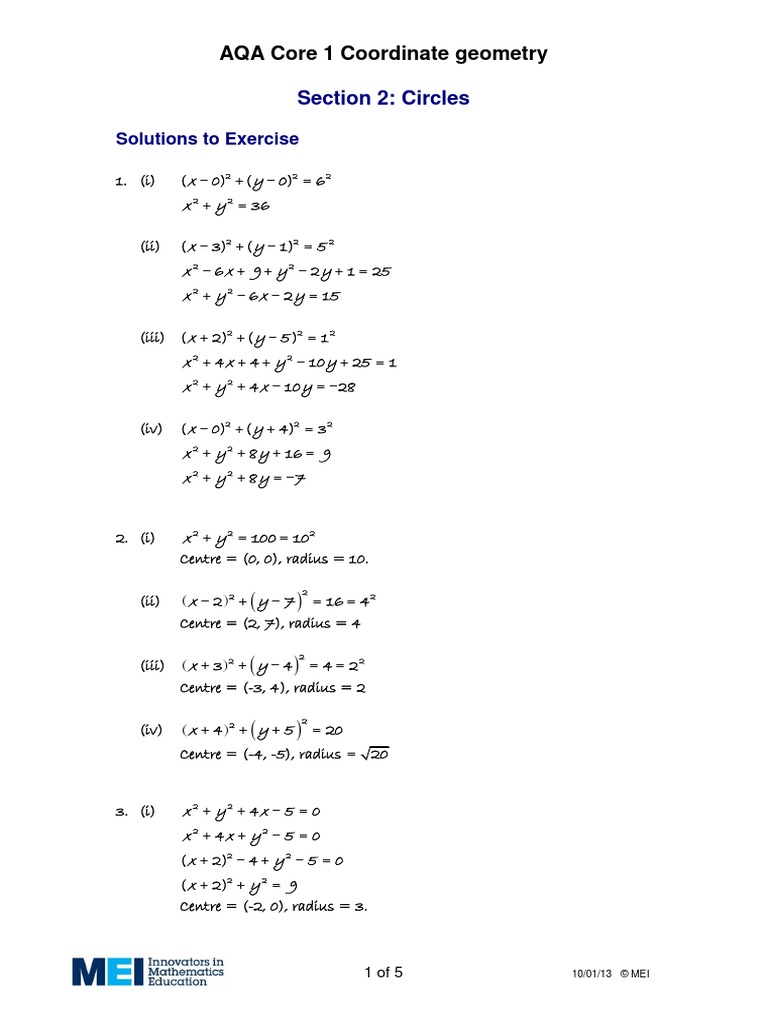 Circles - Solutions | PDF | Technology & Engineering