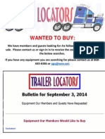 Wanted to Buy Bulletin - September 3, 2014