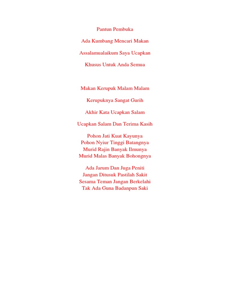 Pantun Pembuka