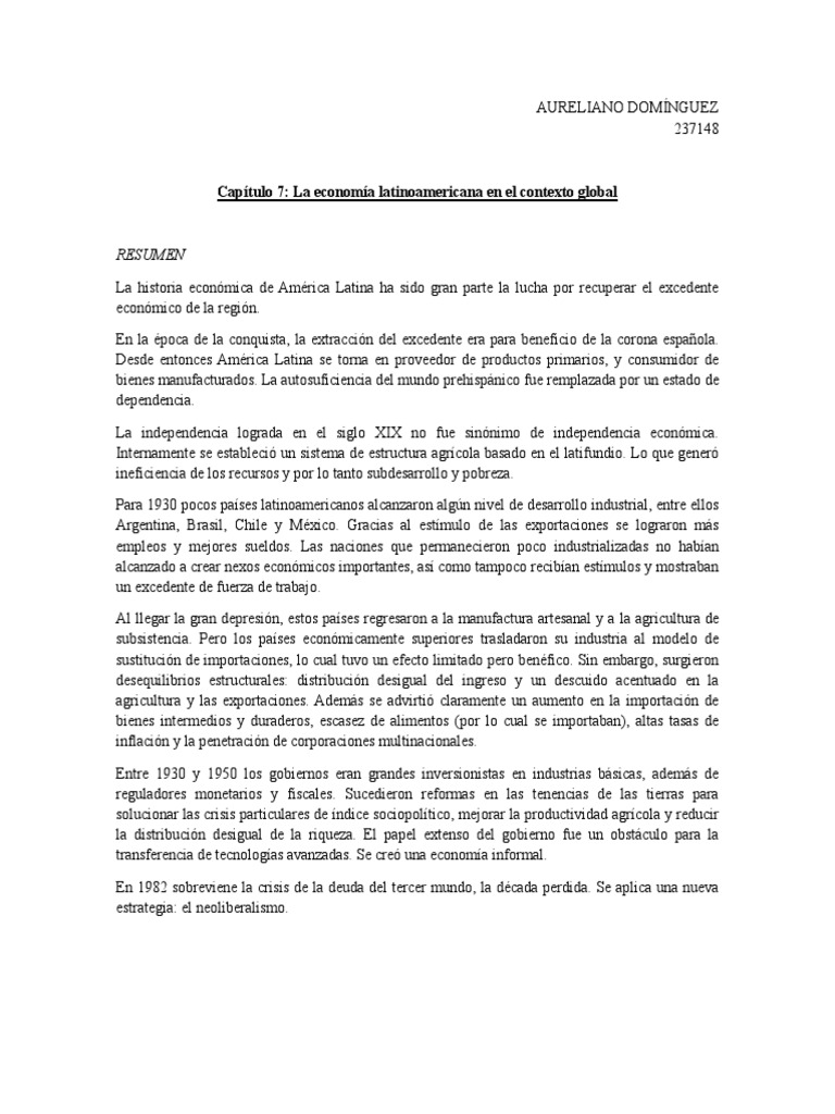 Economía Latinoamericana en el Siglo XIX-XX | PDF | America latina ...