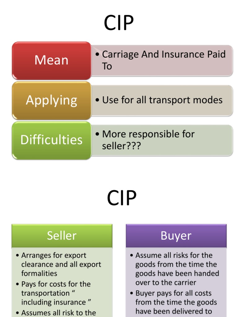 Incoterms: CIP, DAT, DAP Explained | PDF | Finance & Money Management