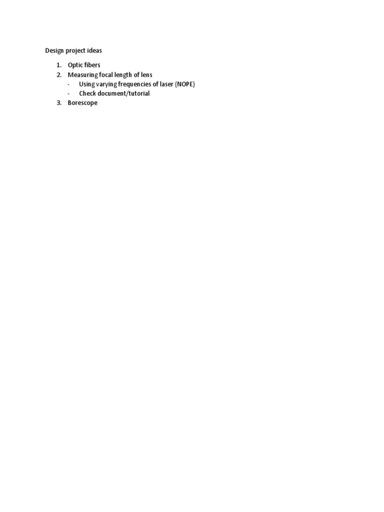 Design Project Ideas | PDF