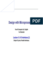 Design With Microprocessors: Lecture 13: I/O Interfaces