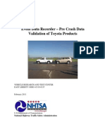 NHTSA-Toyota EDR Pre-Crash Validation