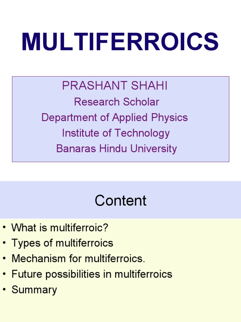 Multiferroics | PDF | Ferroelectricity | Condensed Matter Physics