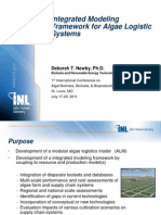 Integrated Modeling Framework For Algae Logistic Systems: Deborah T. Newby, PH.D