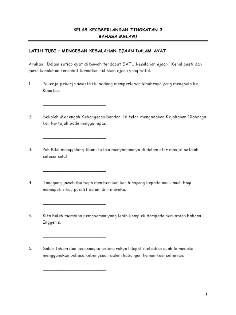 Kesalahan Ejaan Pt3 Dan Jawapan mowmalay