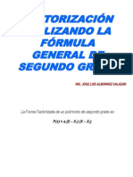 Factorizacion Utilizando Formula General Segundo Grado