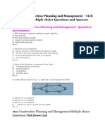 Construction Planning and Management Multiple Choice Questions