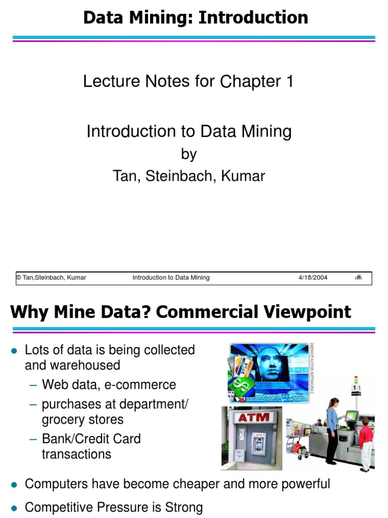 Lecture Notes For Chapter 1: by Tan, Steinbach, Kumar | PDF | Data ...