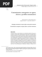 Contaminantes Emergentes en Aguas, Efectos y Posibles Tratamientos