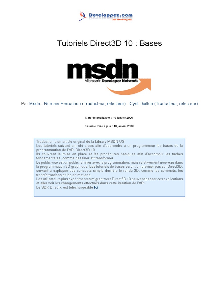 Direct3d Tutos Base PDF | PDF | Shader | Infographie tridimensionnelle