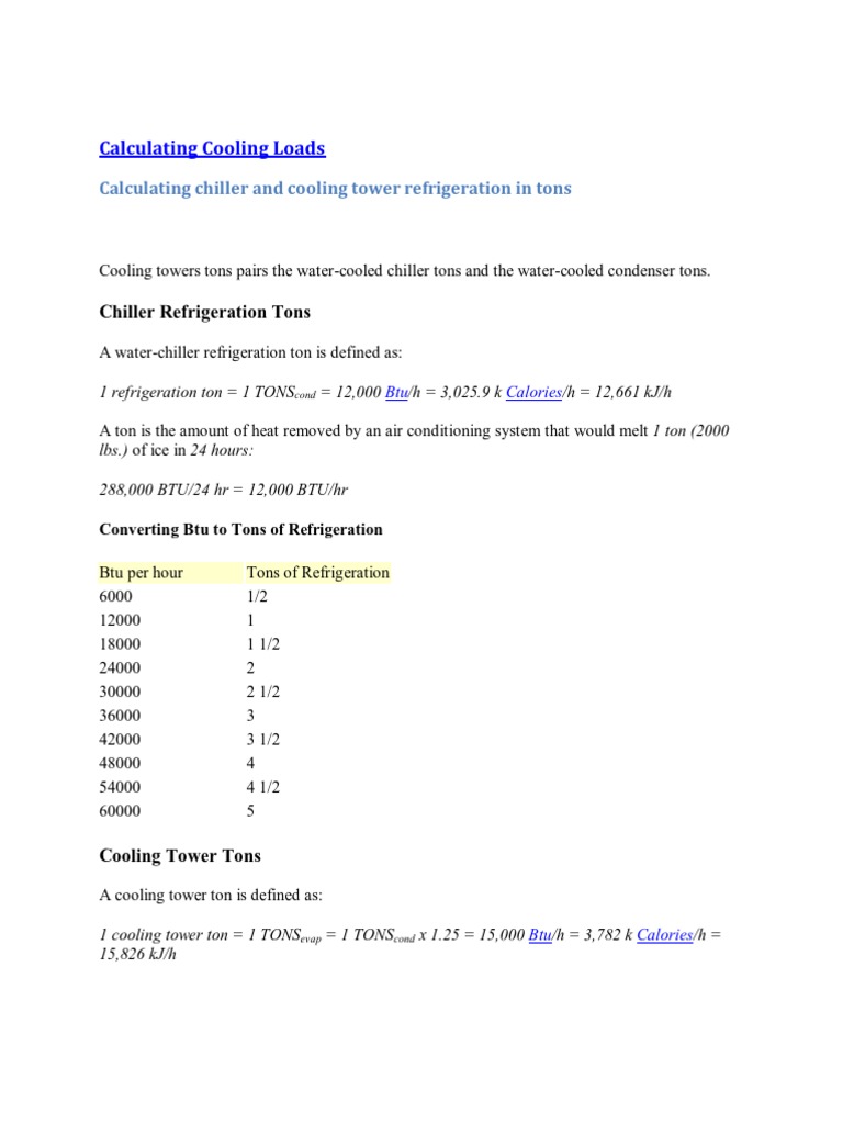 Cooling Energy Calculation Guide | PDF | Ton | Air Conditioning