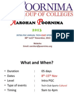 Arohan Oornima: Intra PGC Annual Tech - Sports Fest