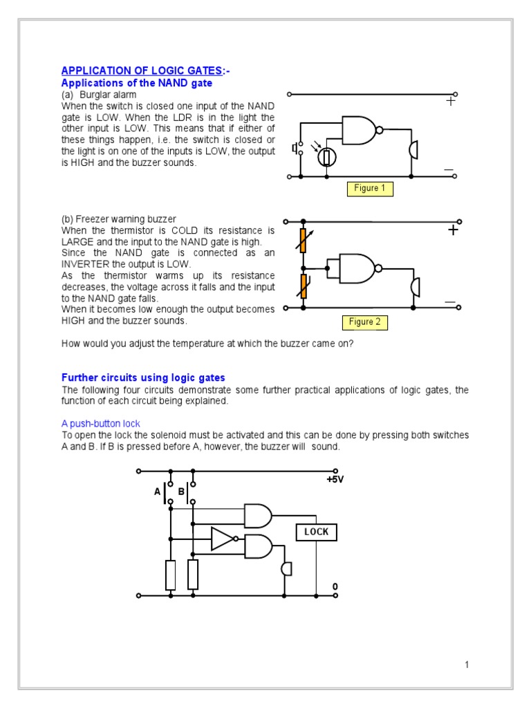Logic Gates Applications Logic Gate Switch