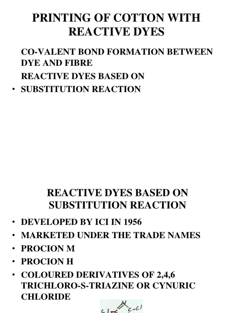Reactive Dye Printing Pdf Dye Physical Sciences