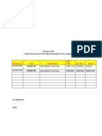 Purchase Order I Confirm The Purchase of The Following Numbers For My Company