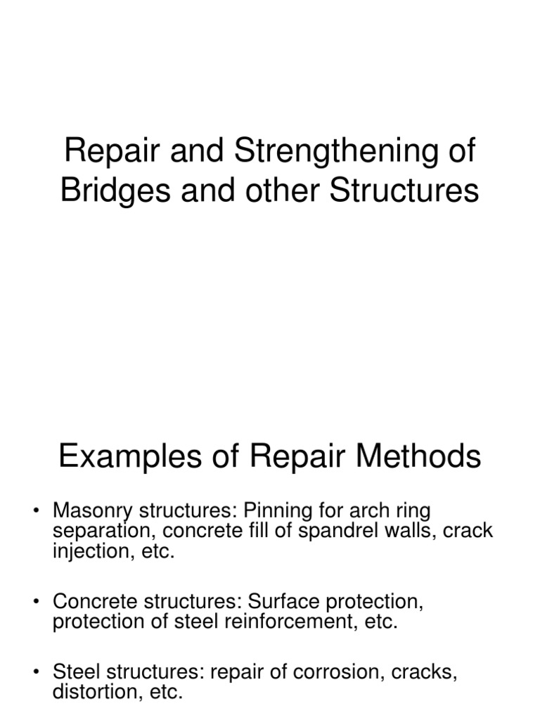 Repair and Strengthening of Bridges and Other Structures | PDF