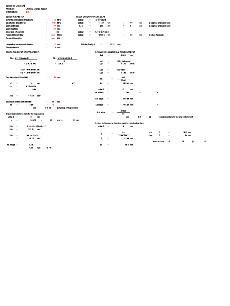 Link beam Beam (Structure) Civil Engineering