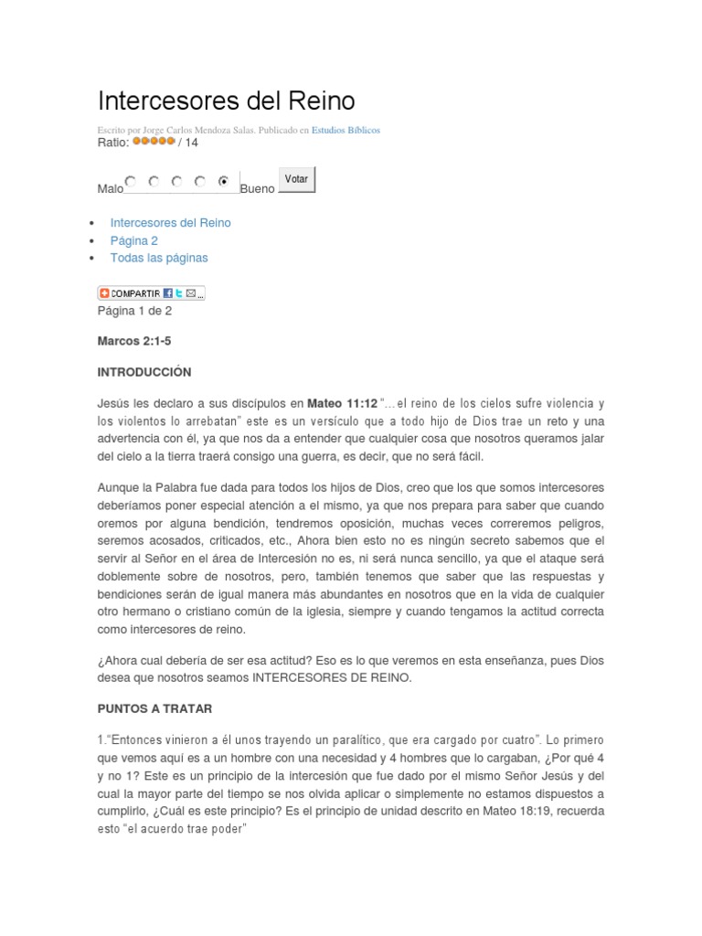 Intercesores Del Reino | PDF | Fe | Oración