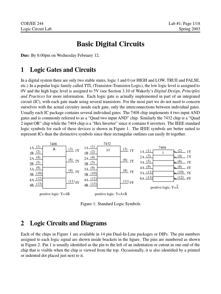Logic Circuit Lab: TTL Basics and Diagrams | PDF | Technology & Engineering