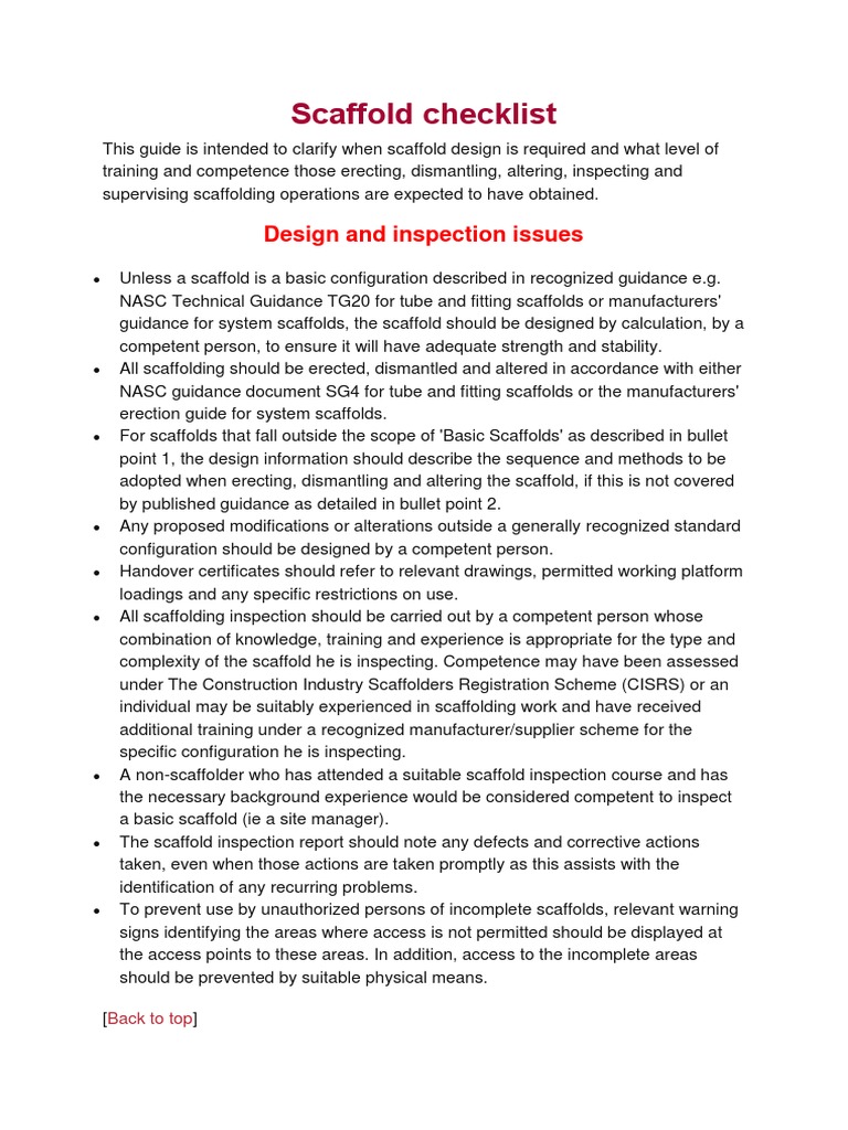 Scaffold Checklist Scaffolding Competence (Human Resources)