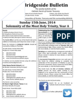 Bridgeside Bulletin: Sunday 15th June, 2014 Solemnity of The Most Holy Trinity, Year A