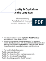 Inequality & Capitalism in the Long Run (Thomas Piketty)
