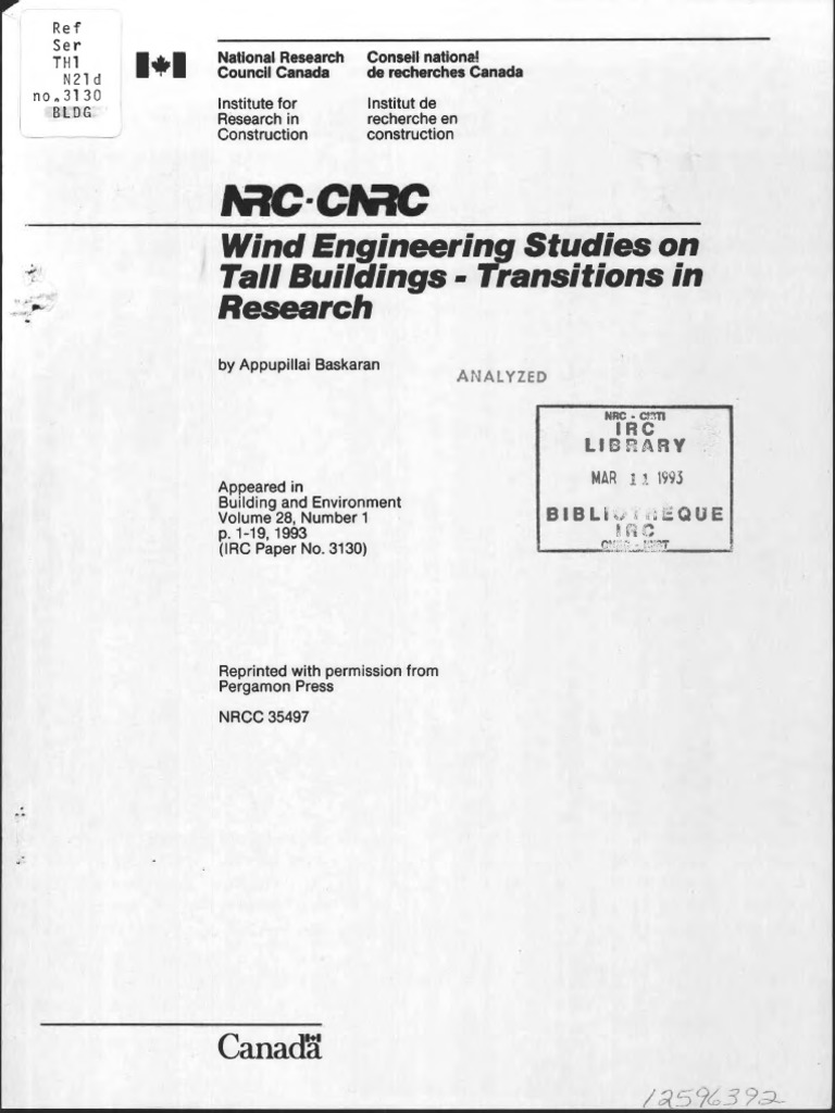 Wind Engineering for Tall Buildings | PDF | Wind Tunnel | Wound