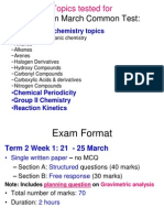 H2 Chem March Common Test:: Topics Tested For