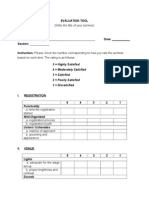 Sample Seminar Evaluation Tool