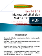 BBM 3206 Unit 10 & 11 Makna Leksikal & Makna Tatabahasa NSPP