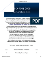 ISO 9001 2008 Gap Analysis Tool
